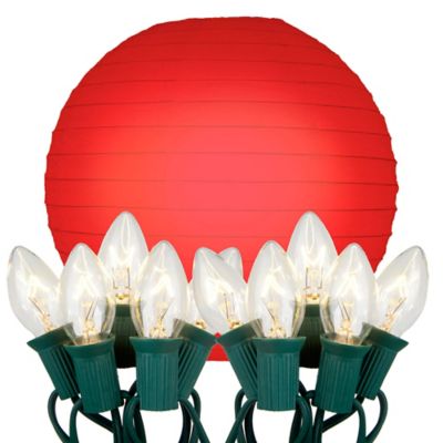 Buy Electric String Lights with 10-Inch Red Paper Lanterns (Set of 10) from Bed Bath & Beyond